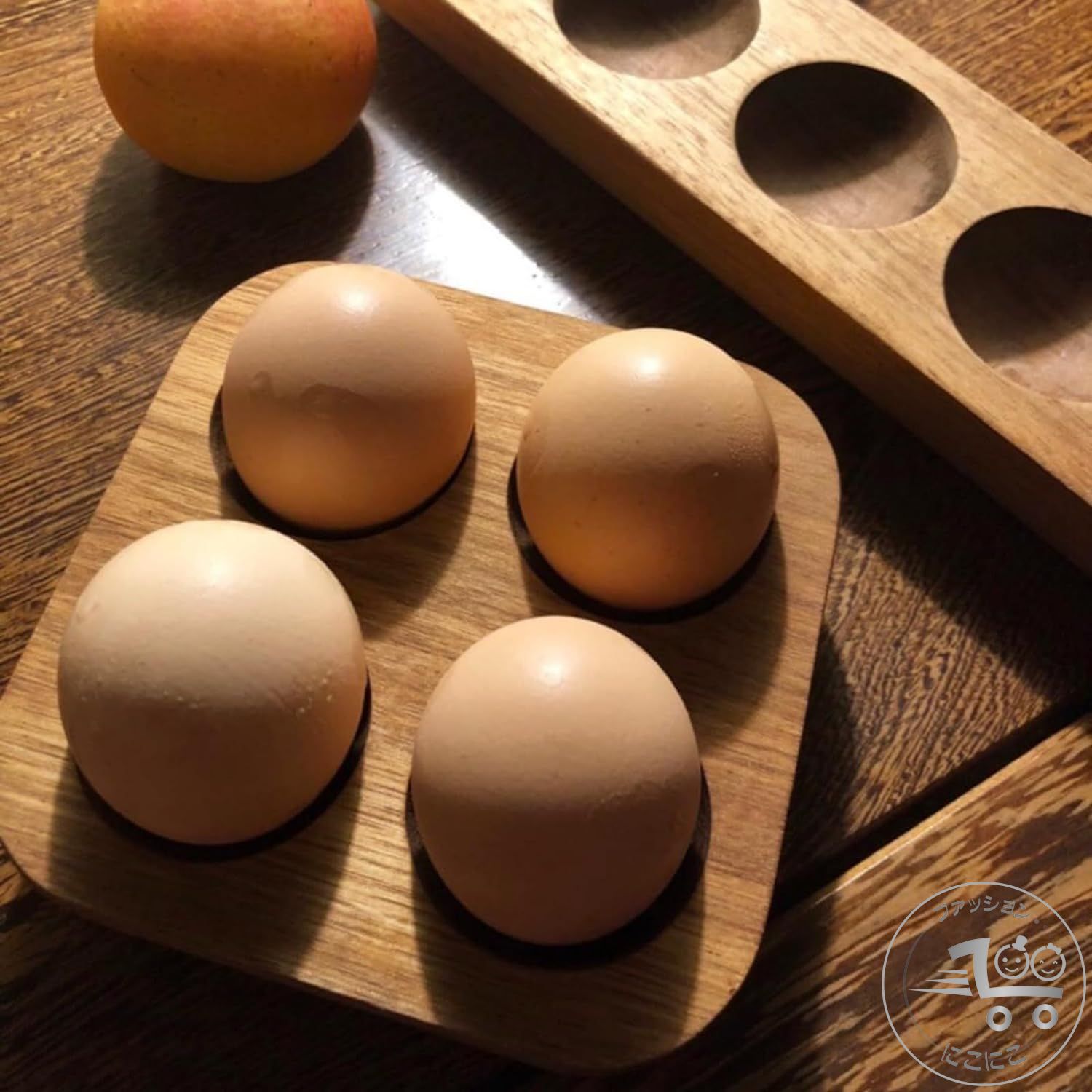 新生活 卵ホルダー エッグスタンド 木製エッグラック 卵ボックス 卵収納トレイ 木製 ポータブル 卵入れ 卵ターンオーバーボックス 卵ケース 玉子ケース 卵収納 エッグ ラック レストラン