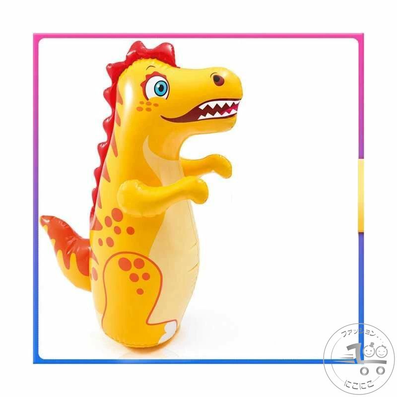 新生活 パンチングバック 子供用 おもちゃ タンブラー 起き上がりこぼし アニマル柄 空気注入式