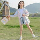 新生活 UVカット パーカー キッズ 夏 子供服 女の子 長袖 フード付き ジャンパー ロング丈 アウター トップス 紫外線対策 日焼け防止 薄手 接触冷感 ジップアップ ラッシュガード 羽織り 虫よけ 冷房対策 吸汗速乾 通気性 お出かけ