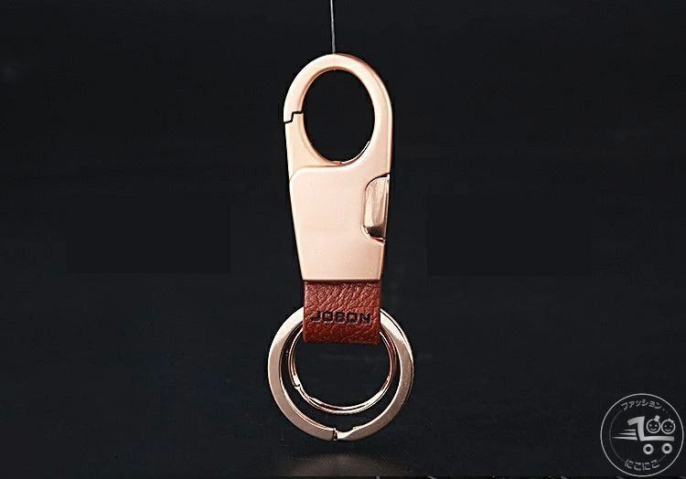にこにこファッションのキーホルダー キーリング キーストラップ メンズ 男女兼用 JOBON ファッション雑貨 カラビナ フック 高級感 シンプル 鍵収納 おしゃれ｜アングル3