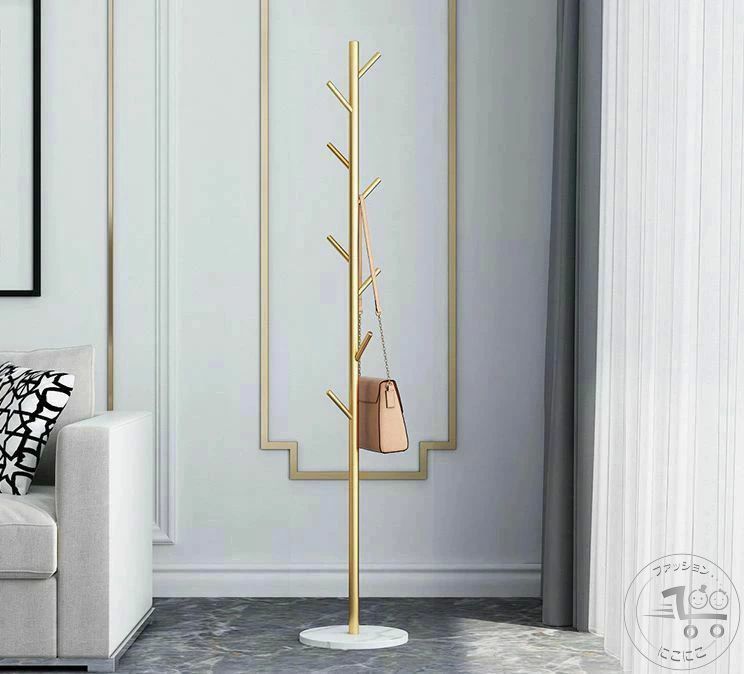 新生活 コートハンガー ポールハンガー ハンガーラック 玄関収納 リビング収納 帽子掛け かばん掛け 大理石調 おしゃれ かわいい モダン 家具 衣類