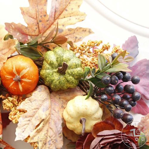 新生活 上品 手作り 部屋 ドライフラワー ハロウィーン ナチュラル おしゃれ 北欧 玄関 バラ ローズ パンプキン かぼちゃ リース 48cm