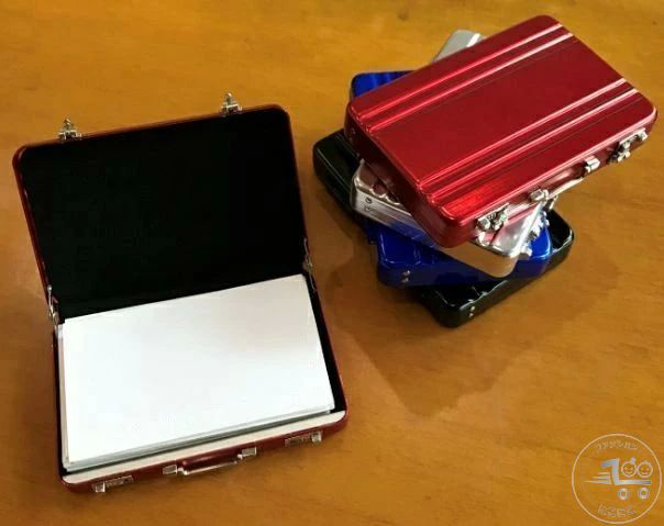 新生活 名刺入れ カードケース アタッシュケース型 カード入れ 金属製 無地 メンズ レディース 男女兼用 大容量 ハードケース プレゼント ギフト