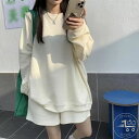 新生活 トレーナー スウェット ルームウェア セットアップ 上下セット 夏 部屋着 レディース 春 ショートパンツ 秋 カジュアル スウェットパーカー 半ズボン ゆったり オーバーサイズ 大きいサイズ