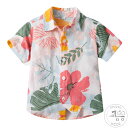 「50%OFFクーポン」新生活 アロハシャツ キッズ服 半袖 ワイシャツ カジュアルシャツ 花柄 葉柄 ハワイ風 子供服 男の子 旅行 遊園 祭り ビーチウェア リゾート 幼児服 可愛い ジュニア お洒落