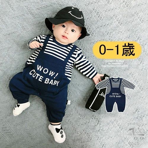 赤ち 新生児 出産祝い 秋 春 柔らかい コットン 綿 子供服 赤ちゃん服 レイヤードデザイン カバーオール 長袖 男の子 ロンパース