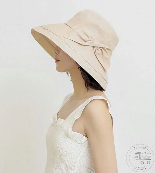 樂天商城 - 海 夏用 春 女性用 あご紐 リボン付き 日焼け防止 紫外線対策 ハット 日よけ UVカット レディース 日よけ帽子 ツバ広帽子 つば広