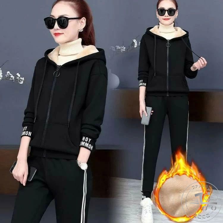 ボ スウェット 裏起毛 暖か 秋冬 上下 スウェットセットアップ 冬 スエット ジャージ レディース 裏起毛 上下セット スウェット