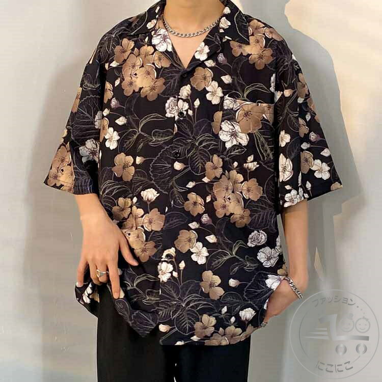 新生活 アロハシャツ 柄シャツ 半袖 メンズ 開襟シャツ 和柄 カジュアルシャツ ハワイアン柄 涼しいシ..