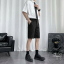 新生活 メンズ ショートパンツ スラックス ハーフパンツ パンツ ボトムス 膝上丈 ストレートパンツ 半ズボン スリム ビジネス カジュアル モード系 男性 かっこいい おしゃれ 夏