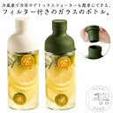 フィルターインボトル 2本セット 450ml 耐熱ガラス 麦茶 ポット ボトル ピッチャー 水差し 水出し コーヒー 茶こし 横置き収納 スリムジャグ キッチン...