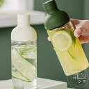 「50%OFFクーポン」新生活 フィルターインボトル 2本セット 450ml 耐熱ガラス 麦茶 ポット ボトル ピッチャー 水差し 水出し コーヒー 茶こし 横...