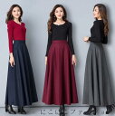 「50%OFFクーポン」新生活 スカート レディース ウール混 フレアスカート ボトムス Aライン フレア レディース ロングスカート ロング マキシ 膝下 ひざ下 大きいサイズ ゆったり マキシスカート ギャザースカート ハイウエストスカート 無地 春 秋