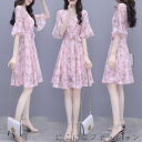 新生活 ワンピース 夏 レディース ロングワンピース シフォンワンピース 花柄 プリーツ ミニ リゾート ロング 膝丈 ミモレ丈 シフォン きれいめ Aライン フレア 大人 上品 半袖 大きいサイズ カジュアル フォーマル 結婚式 パーティー