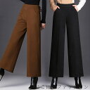 パンツ ワイドパンツ スカーチョ バギーパンツ ガウチョパンツ 暖かい 体型カバー 秋 冬 レディース ボトムス ワイド ゆったり カジュアル 大きいサイズ 美脚 細見え ウール 防寒 秋冬