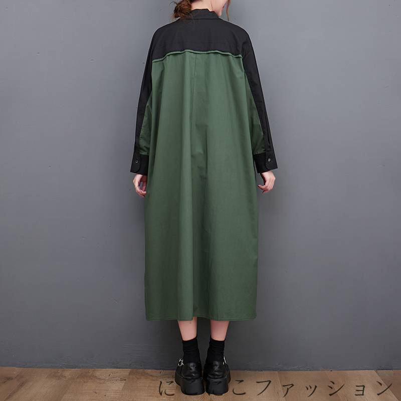 ワンピース 秋冬 レディース ロングワンピース ロング丈 マキシ丈 フレア きれいめ Aライン 大人 カジュアル ワンピ 長袖 大きいサイズ 体型カバー ゆったり ナチュラル シンプル 無地