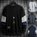 新入荷 長袖トレーナー メンズ 秋新作 トレーナー 長袖 切り替え スウェット トップス スポーツ スウェットパーカー 秋服 春服 薄手 新作 大きいサイズあり 無地 スウェットトレーナー メンズトレーナー メンズスエット メンズスウェット 大きいサイズ シンプル 中学生