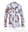 「Fashion THE SALE」50%OFF メンズ 長袖シャツ おしゃれ 柄シャツ カジュアルシャツ アロハシャツ 総柄 花柄 旅行 トップス