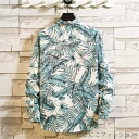 「50%OFFクーポン」新生活 メンズ 長袖シャツ 花柄シャツ カジュアルシャツ 春服 トップス 花柄アロハシャツ 薄手 夏 秋