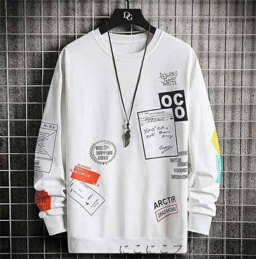 「Fashion THE SALE」50%OFF メンズ トレーナー パーカー 薄手 Tシャツ 長袖 丸首 プルオーバー スウェット カジュアル 快適 人気