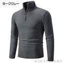 「50%OFFクーポン」新生活 セーター ハイネック トップス メンズ ハーフジップ 秋 冬 立襟 長袖 おしゃれ ジッパー 無地 シンプル ビジネス メンズファッション