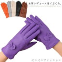 本革 手袋 秋冬 レディース グローブ 防寒 てぶくろ 裏起毛 暖かい レザー 羊革 本革 手ぶくろ レザーグローブ 本革グローブ リボン あったか きれい か...