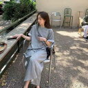 新生活 折り返し袖 半袖 スカート セットアップ ロングスカート 2点セット 夏用 おしゃれ レディース スウェット トップス 半袖tシャツ 韓国ファッション ルームウエア 部屋着 カットソー スポーツウェア 夏 秋 大きいサイズ 普段着