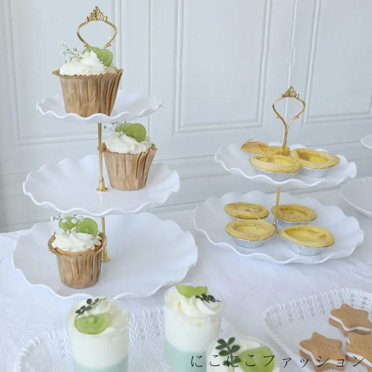 新生活 ケーキ皿 アフタヌーンティー 食器 2段 アフタヌーンティースタンド デザートプレート ケーキスタンド ケーキスタンド ティーセット cake stand お菓子のトレイ 結婚式 お皿収納 プレートスタンド デザートプレート 3段