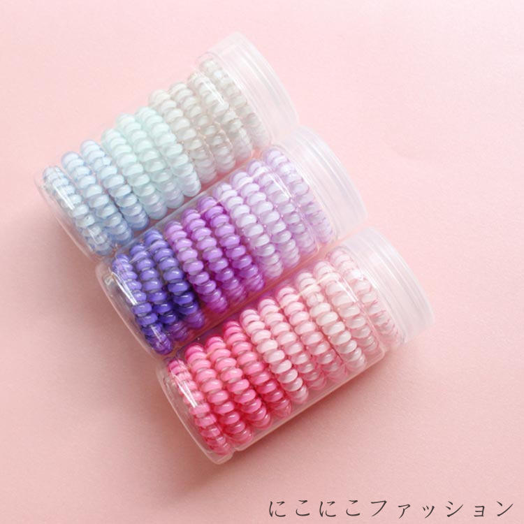 新生活 跡が付かない!スプリングゴム スプリングヘアゴム スプリング ヘアゴム 10個 セット シュシュ ヘアゴム ヘアアクセサリー 髪飾り 髪留め 髪止め 髪...