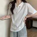 レディース 夏 ルームウェア トップス 夏服 おしゃれ ポロシャツ 薄手 無地 半袖ポロシャツ 半袖Tシャツ 襟付き レジャー 通学 半袖 シンプル きれいめ 通勤 可愛い ゆったり レジャー 普段着 カジュアル 夏物 スポーツウェア