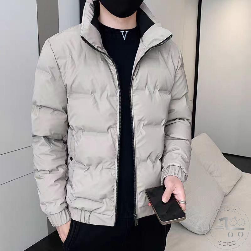 「スーパーSALE半額」 ダウンジャケット メンズ 無地 ショート ダウンコート 詰襟 羽毛 アウタ ...