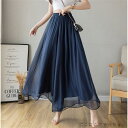 「50%OFFクーポン」新生活 ワイドパンツ シフォン レディーススカンツ スカーチョ ロングパンツ ズボン パンツ ロング丈 ガウチョパンツ 大きいサイズ 夏 フレアパンツ ガウチョ