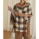 「Fashion THE SALE」50%OFF チェック柄 マフラー 大判ストール 厚手