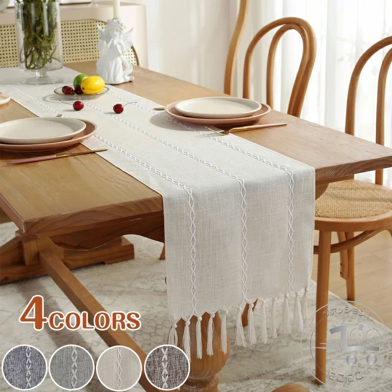 テーブルセンター テーブル ランナー 織り 9サイズ センタークロス テーブルランナー テーブルクロス 食卓ランナー リバーシブル クロス 和風柄 ランチョン マット センター クロス タッセル 花瓶敷き 家庭用 業務用