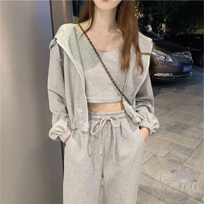 新生活 春新作 スウェット レディース 3点セット スポーツウェア ジャージ上下セット セットアップ 長袖