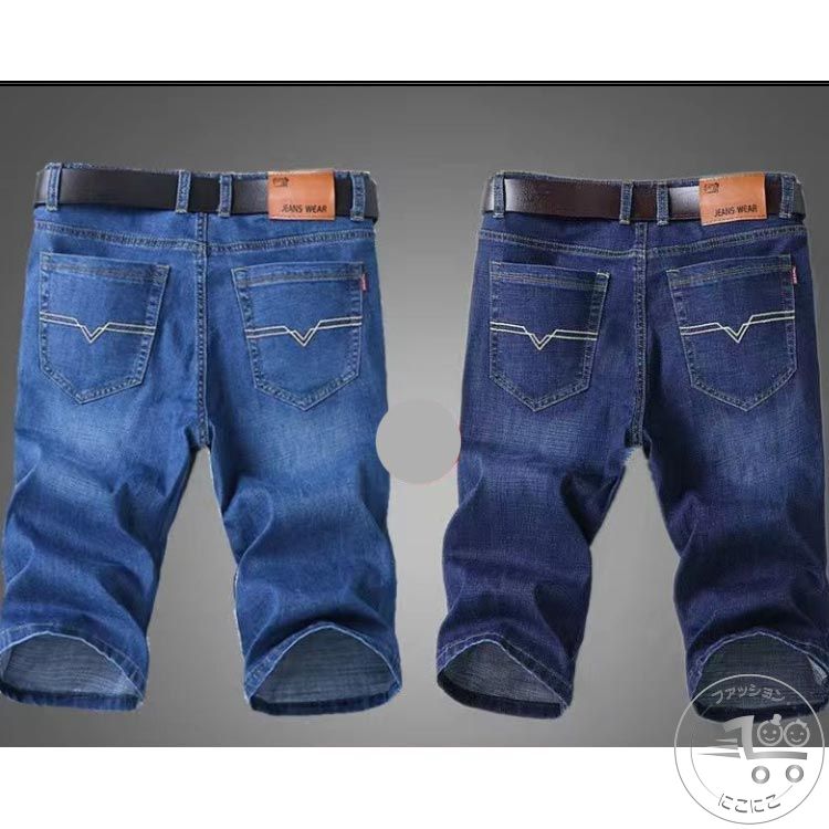 樂天商城 - 新生活 春夏 父の日 デニムパンツ 5分丈 ストレッチ 2枚セット！ハーフパンツ ゴルフパンツ 短パン メンズ デニム スキニーデニム ショートパンツ 膝丈 薄手 スリム カジュアル ジーンズ ジーパン パンツ 半ズボン ボトムス おしゃれ