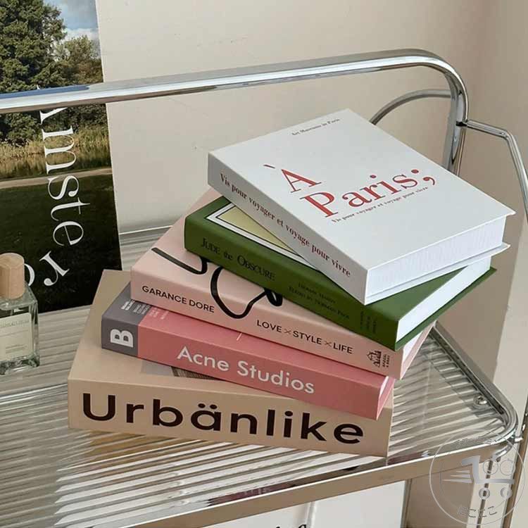 新生活 5冊セット インテリアブック フェイク ブック ダミーブック 韓国 モノトーン 英語 ダミー イミ..