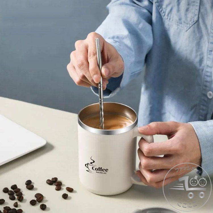 コーヒーマグ ステンレスマグ 蓋付き ステンレス 保冷 ステンレスマグ タンブラー 保温 ストロー付き マグカップ こぼれにくい 二重構造 真空断熱 持ち運び コーヒーカップ 滑り止め コーヒー お茶 紅茶 キャンプ オフィス アウトドア nikonikofa-10026204 にこにこファッション サンプル画像2