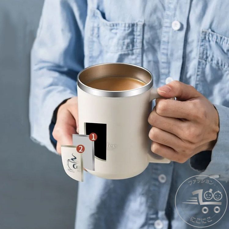 コーヒーマグ ステンレスマグ 蓋付き ステンレス 保冷 ステンレスマグ タンブラー 保温 ストロー付き マグカップ こぼれにくい 二重構造 真空断熱 持ち運び コーヒーカップ 滑り止め コーヒー お茶 紅茶 キャンプ オフィス アウトドア nikonikofa-10026204 にこにこファッション サンプル画像3