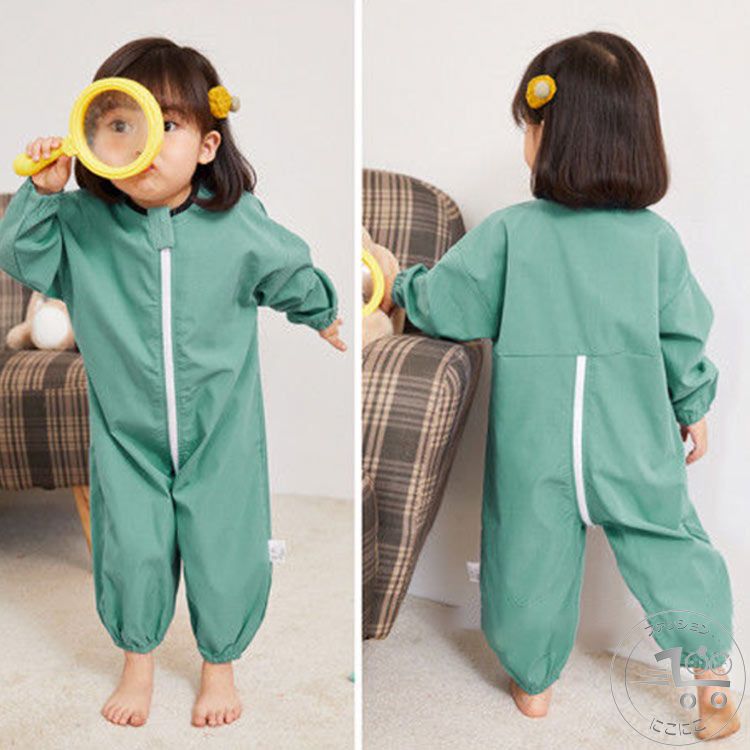 新生活 ロンパース こども 撥水加工 ベビー プレゼント つなぎ 子ども 女の子 スモック 長袖 男の子 プ..