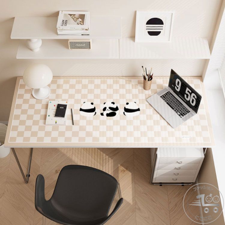 新生活 デスクマット パンダ柄 汚れ防止 おしゃれ かわいい おしゃれ 子供 テレワーク 滑り止め 大型 ..