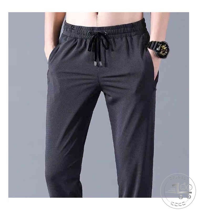 Jersey Pants - 新生活 2枚セット！メッシュパンツ メンズ 接触冷感 涼しい ロングパンツ メッシュ ドライ 吸水速乾 通気性 夏 涼感 長ズボン ゆったり 大きいサイズ ストレッチ イージーパンツ ウエストゴム 無地 部屋着 スポーツウェア ジャージ