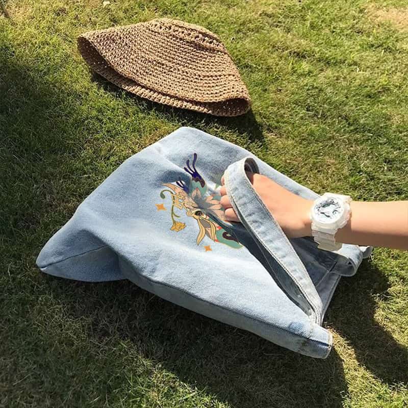 トートバッグ エコバッグ かごバッグ レディース サマーバッグ 自立 トート カゴバック ファスナー 鞄 かわいい バタフライ プリント 軽量 お出かけバッグ キャンプ レジャー 上品