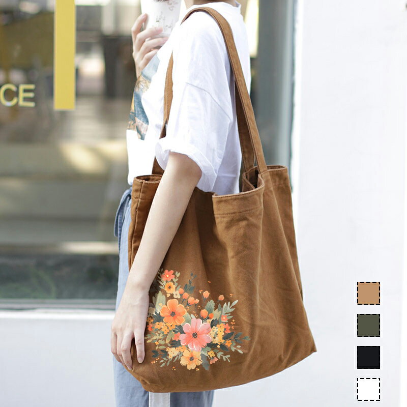 ショルダーバッグ ポーチ付き レディース 大きめ 斜めがけ 大人 軽量 高見え レッスンバッグ ファスナー付き 花柄 かわいい おしゃれ A4サイズ トート バッグ ショルダー 旅行 通勤 通学
