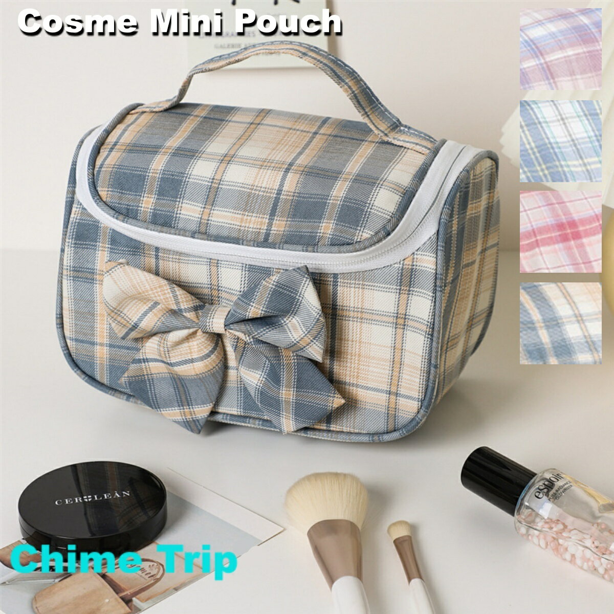 かわいい 旅行 大容 バニティバッグ ミニ 化粧ポーチ ミニバッグ バニティ 化粧品 女性用 ミニポーチ リボン ポーチ レディース