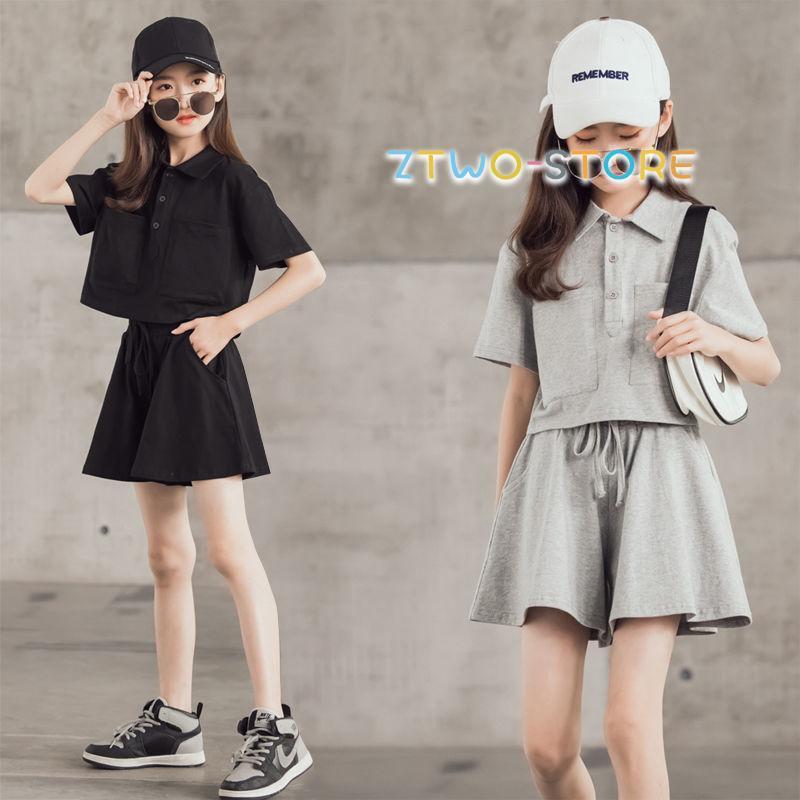 女の子ジャージ セットアップ キッズ半袖 スカート 夏2 Tシャツ