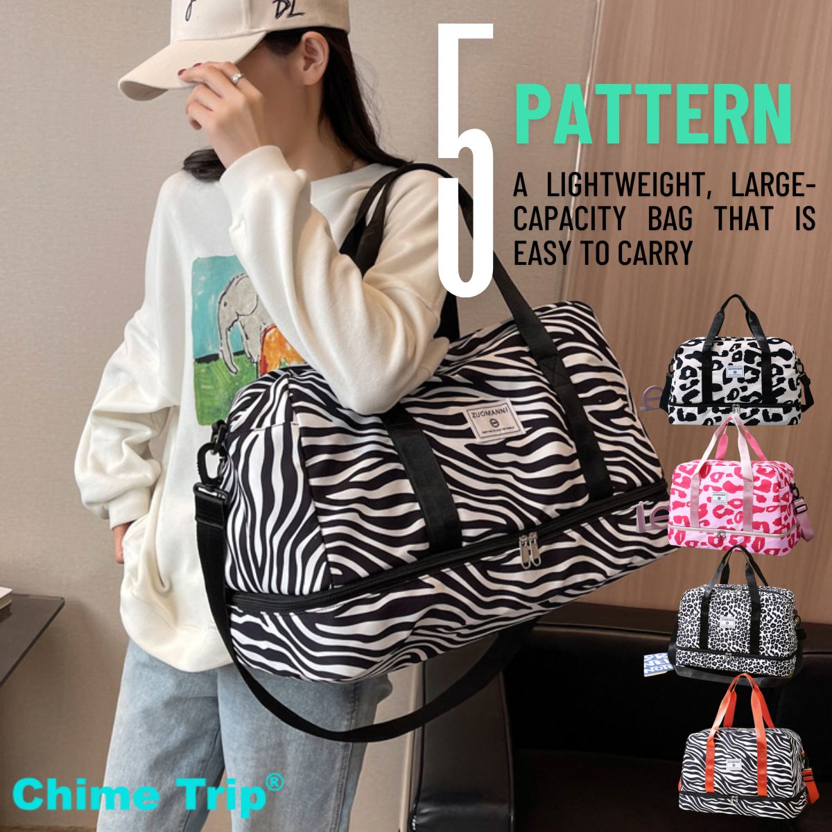 ピンク かわいい スポーツ キャリー レオパード レディース 白 修 派手 サブバッグ 黒 ジム 旅行 総柄 韓国ファッション 部活 柄