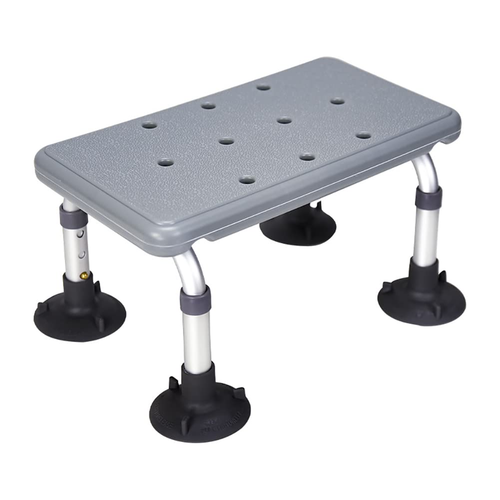 アルミニウム製背もたれなし 吸盤付きお風呂椅子 高齢者 シャワーチェア ゴム足 シャワースツール 耐荷重 浴槽内でも使える 妊婦入浴補助用具 軽量 介護用品 介護いす (グレー-2)