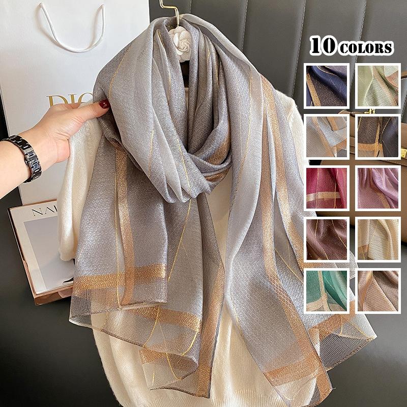 レディ メンズ スカーフ マフラー 薄手 ラメ入り 大判 ストール