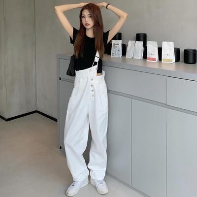 ロング丈 サロペットパンツ オーバーオール カジ デニム パンツ